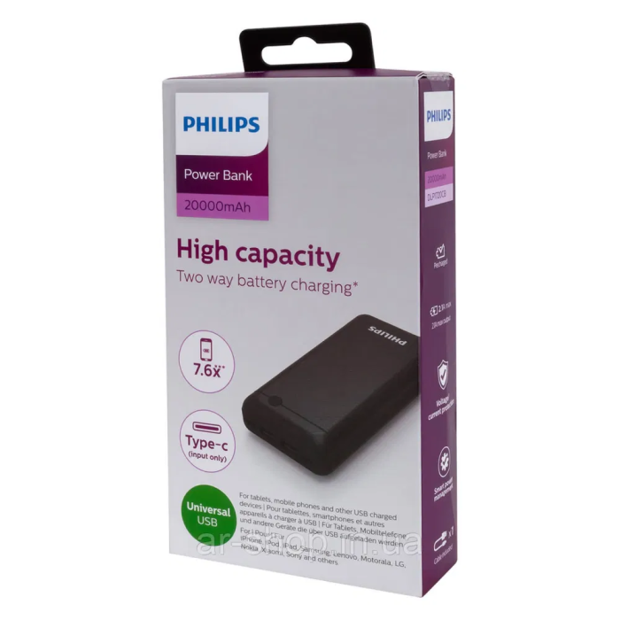 Павербанк Philips 20000 mAh