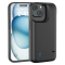 Чехол-зарядка для iPhone 15 Plus 6000 mAh black