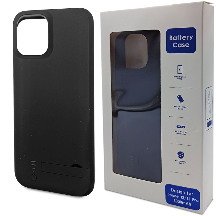 Чехол зарядка для iPhone 12/12 Pro 5000 mAh Black