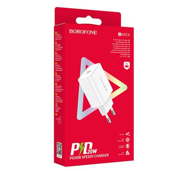 Зарядное устройство сетевое Borofone BA57A Easy Speed PD20W