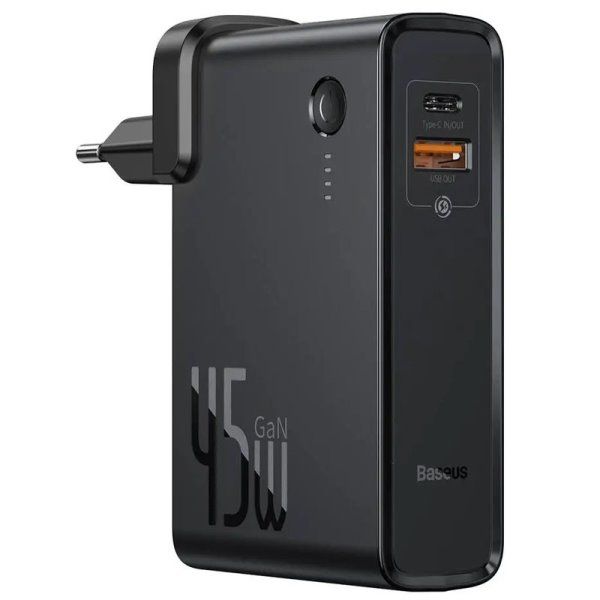 Зарядное устройство сетевое Power Bank 2in1 Baseus GaN QC (Type-C+USB/ 45W) 10 000 mAh (PPNLD)