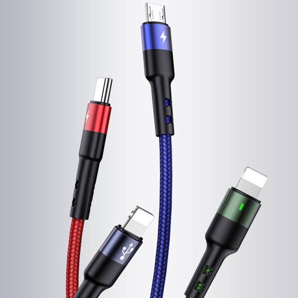 Дата кабель Usams US-SJ411 U26 4in1 USB to Combo 2A (0.35m)