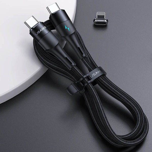 Дата кабель Usams US-SJ507 U66 Magnetic Type-C to Lightning 20W + Type-C 60W (2m)