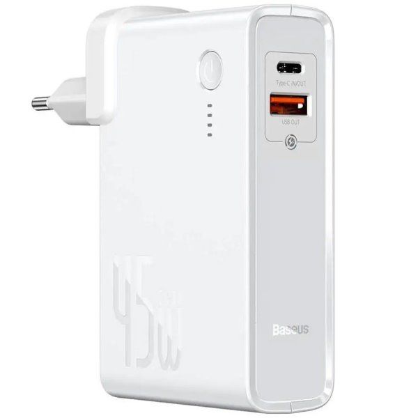Зарядное устройство сетевое Power Bank 2in1 Baseus GaN QC (Type-C+USB/ 45W) 10 000 mAh (PPNLD)