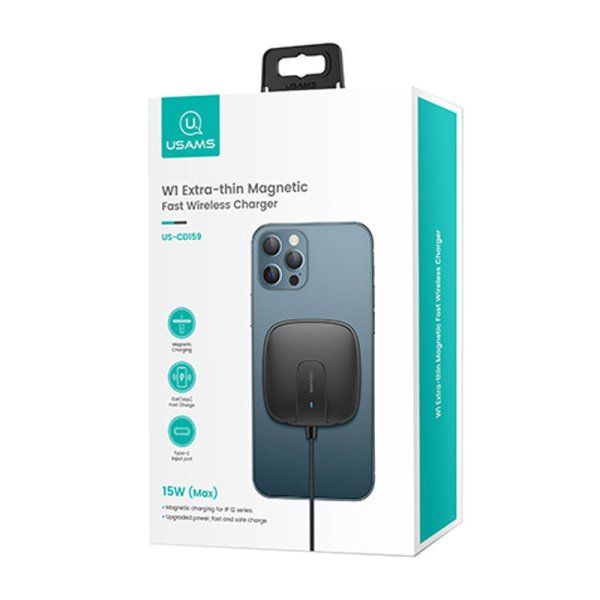 Беспроводное зарядное устройство Usams US-CD153 Ultra-thin Magnetic With Cable