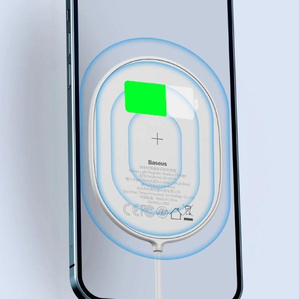 Беспроводное зарядное устройство Baseus Light Magnetic Wireless Charger for IP12 (WXQJ)