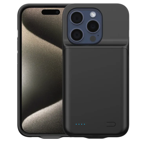 Чехол-зарядка для iPhone 15 Pro Max 6000 mAh black