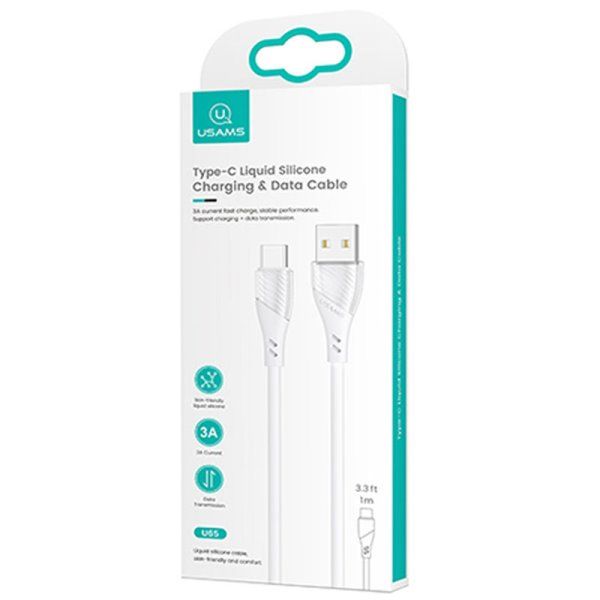 Дата кабель Usams US-SJ494 U65 Liquid Silicone USB to Type-C 3A 1m