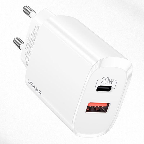 Зарядное устройство сетевое Usams US-CC121 T35 QC3.0 + PD3.0 20W