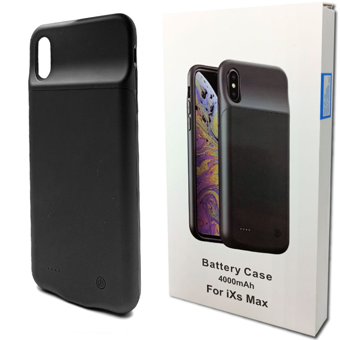 Чехол аккумулятор для iPhone XS max 4000 mAh Black