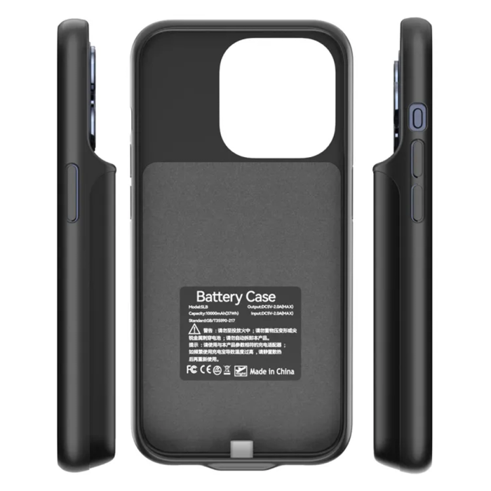 Чехол-зарядка для iPhone 15 Pro Max 6000 mAh black