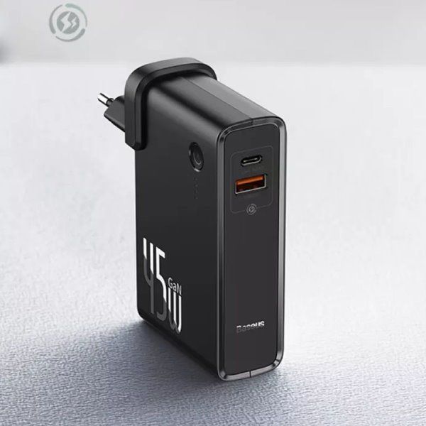 Зарядное устройство сетевое Power Bank 2in1 Baseus GaN QC (Type-C+USB/ 45W) 10 000 mAh (PPNLD)