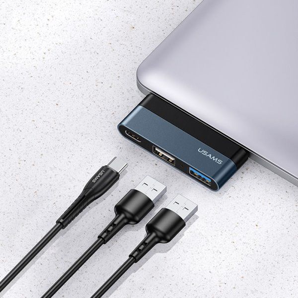 Переходник HUB Usams US-SJ490 Type-C Mini Hub (2USB port + Type-C)