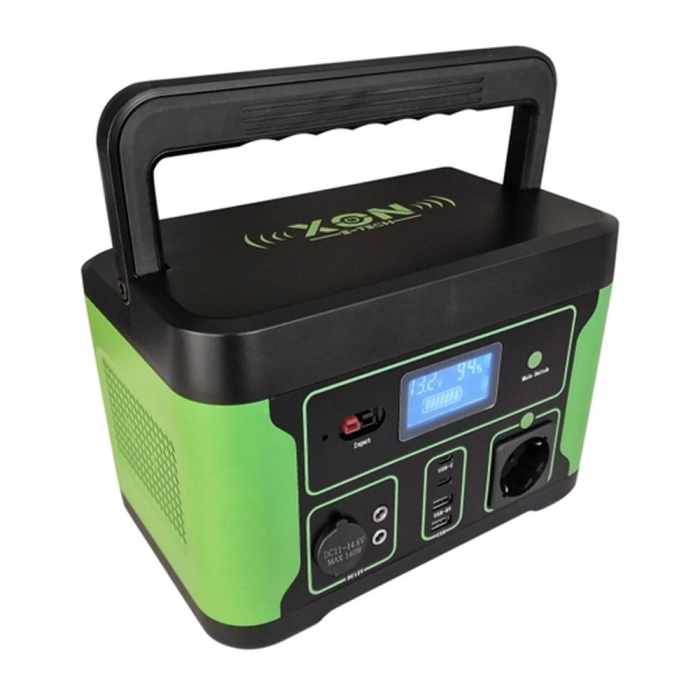 Зарядная станция XON 500Вт*ч 500Вт LiFePO4 PowerStation Black/Green (PSXE050050G)