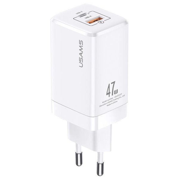 Зарядное устройство сетевое Usams US-CC137 T41 47W GaN PD + QC Mini