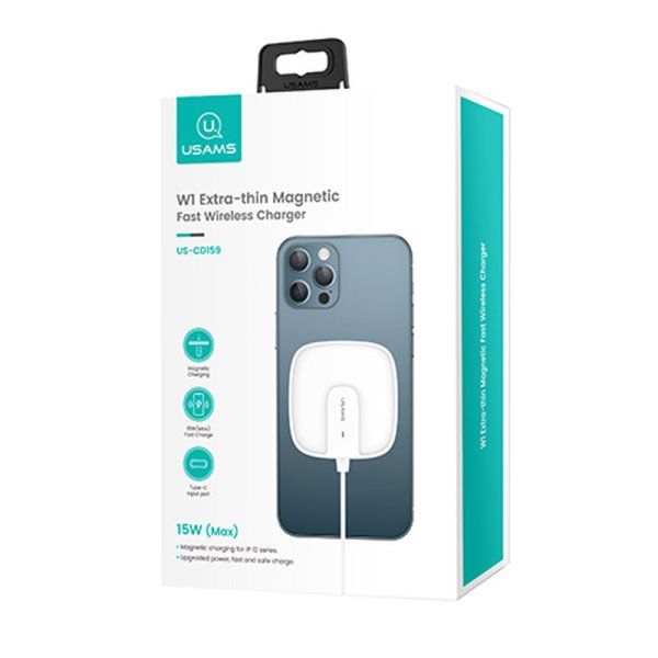 Беспроводное зарядное устройство Usams US-CD153 Ultra-thin Magnetic With Cable