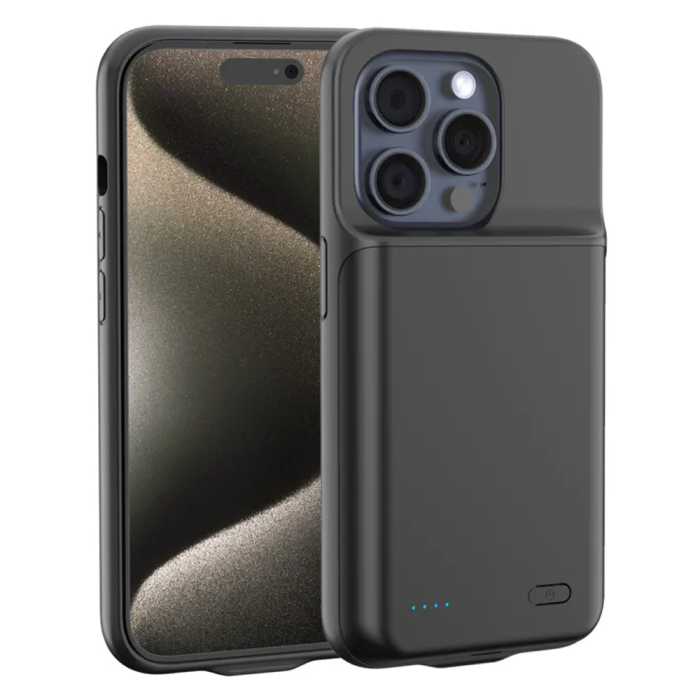 Чехол-зарядка для iPhone 15 Pro Max 6000 mAh black