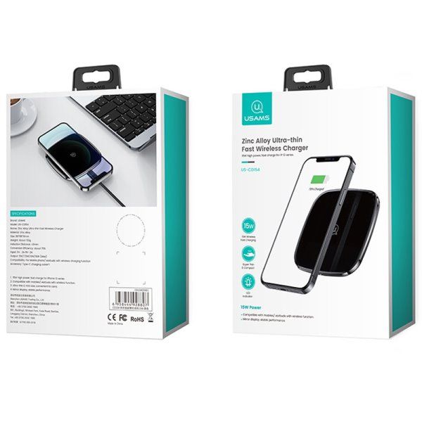 Беспроводное зарядное устройство Usams US-CD154 Fast Charge 15W (настольный)