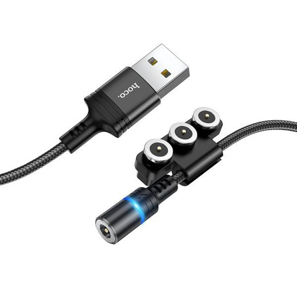 Дата кабель Hoco DU42 Magnetic 3in1 Lightning-microUSB-Type-C (1m)