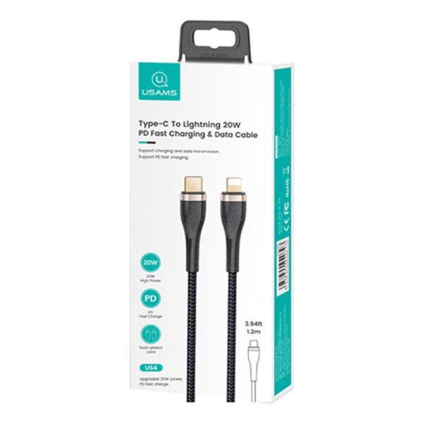 Дата кабель Usams US-SJ489 U64 Type-C To Lightning 20W PD (1.2m)