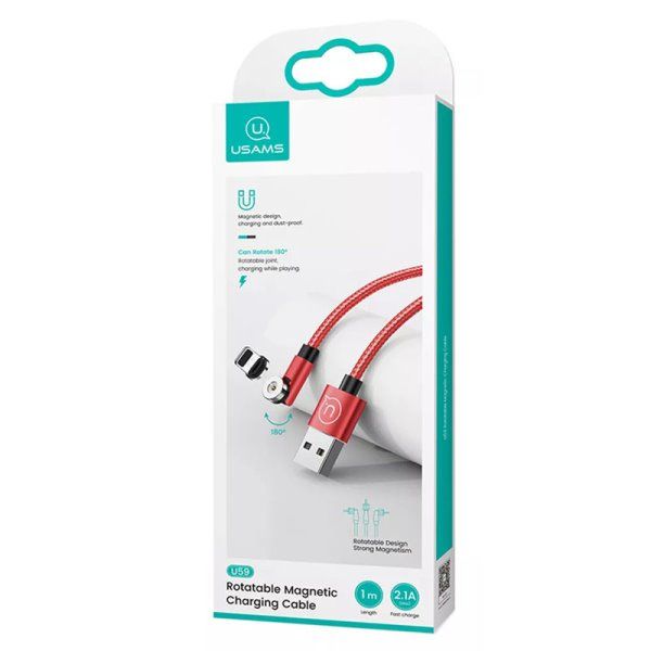 Дата кабель USAMS US-SJ472 U59 Lightning Rotatable Magnetic (1m)