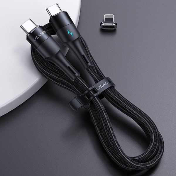 Дата кабель Usams US-SJ495 U66 Magnetic Type-C to Lightning 20W + Type-C 60W (1.2m)