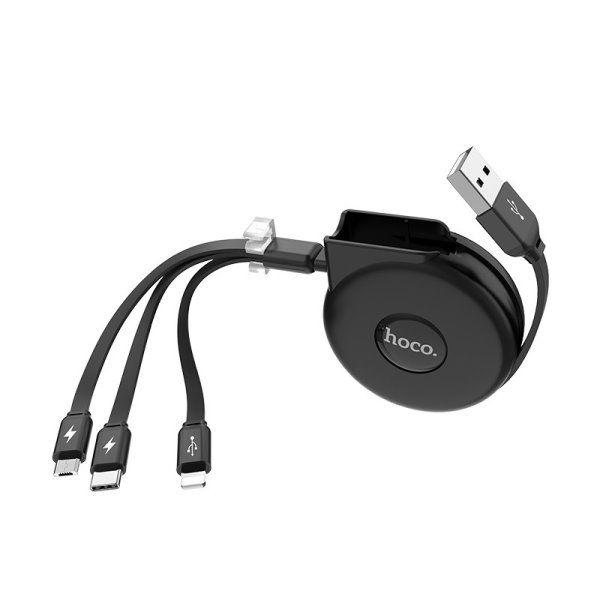 Дата кабель Hoco U50 3in1 Lightning-microUSB-Type-C (1m)
