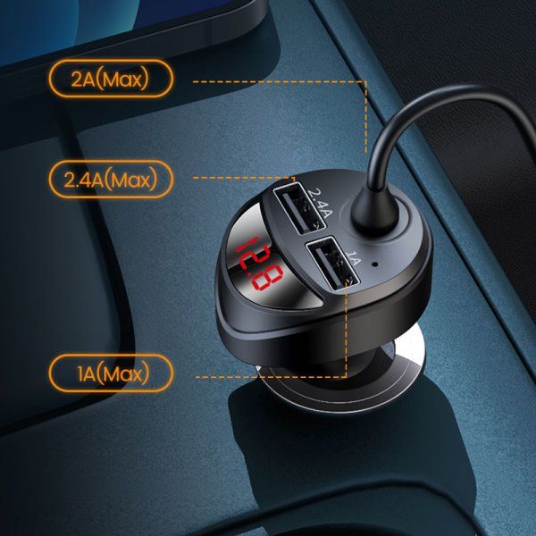 Автомобильное зарядное устройство Usams US-CC119 C22 (2USB/3.4A) + 3in1 combo кабель