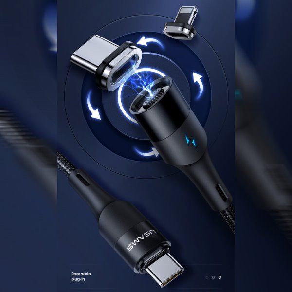 Дата кабель Usams US-SJ495 U66 Magnetic Type-C to Lightning 20W + Type-C 60W (1.2m)