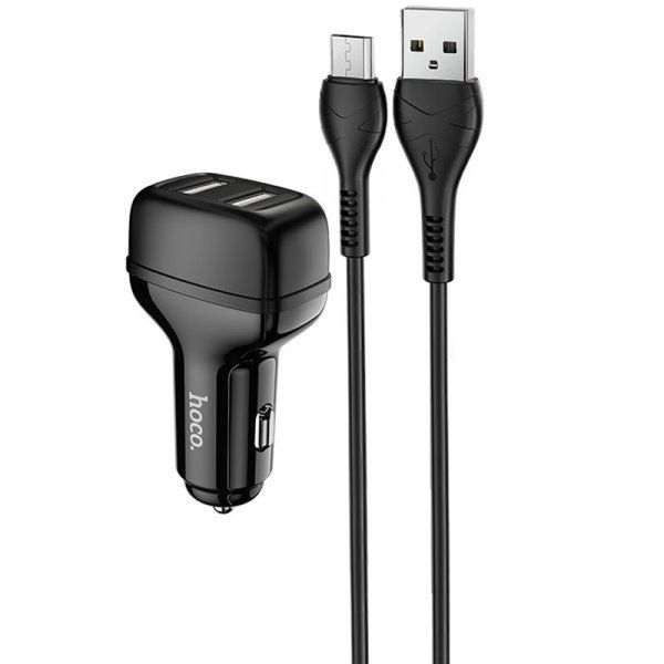 Автомобильное зарядное устройство Hoco Z36 (2USB/2.4A) + MicroUSB