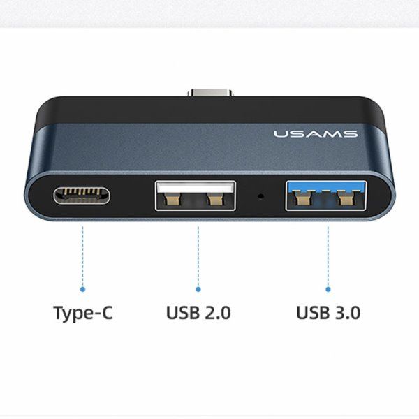 Переходник HUB Usams US-SJ490 Type-C Mini Hub (2USB port + Type-C)