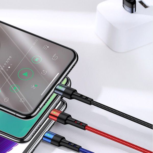 Дата кабель Usams US-SJ410 U26 3in1 USB to Combo 2A (0.35m)