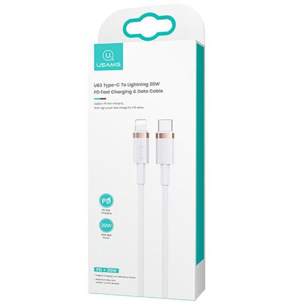 Дата кабель Usams US-SJ485 U63 Type-C To Lightning 20W PD (2m)
