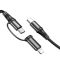 Дата кабель Hoco X50 2 in 1 Exquisito PD 60W Type-C to Lightning/Type-C 3A (1m)