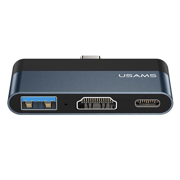 Переходник HUB Usams US-SJ492 Type-C Mini Hub (USB + HDMI + Type-C)