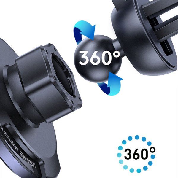 Автодержатель с беспроводным зарядным устройством USAMS US-CD164 Ultra-Slim 15W