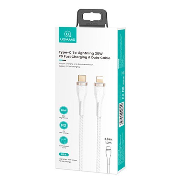 Дата кабель Usams US-SJ489 U64 Type-C To Lightning 20W PD (1.2m)