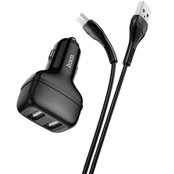Автомобильное зарядное устройство Hoco Z36 (2USB/2.4A) + MicroUSB