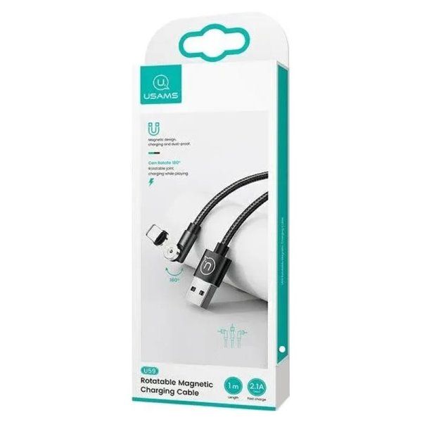Дата кабель USAMS US-SJ474 U59 MicroUSB Rotatable Magnetic (1m)
