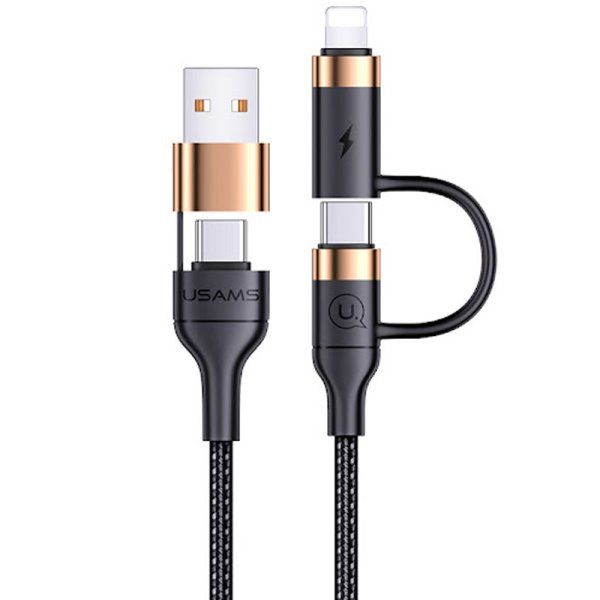Дата кабель Usams US-SJ483 U62 USB + Type-C to Type-C + Lightning PD (1.2m)